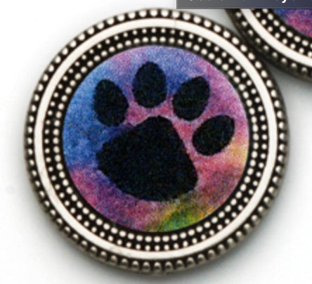 Dog Paw Print Magnet Button Set
