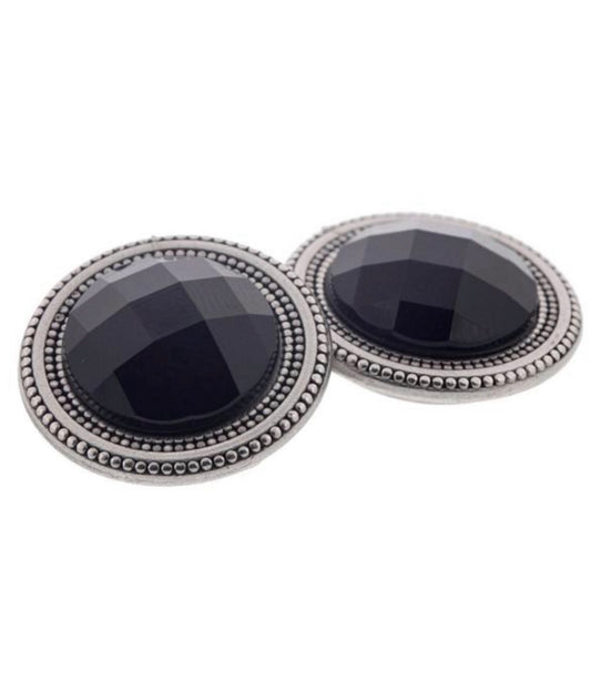 Black Crystals Magnet Button Set