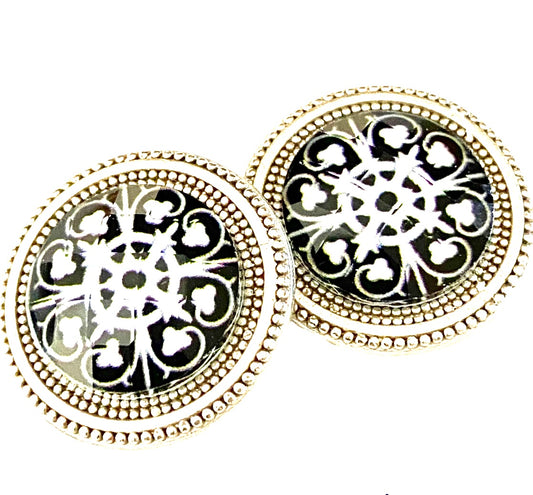 Black & White Mandala II Magnet Button Set