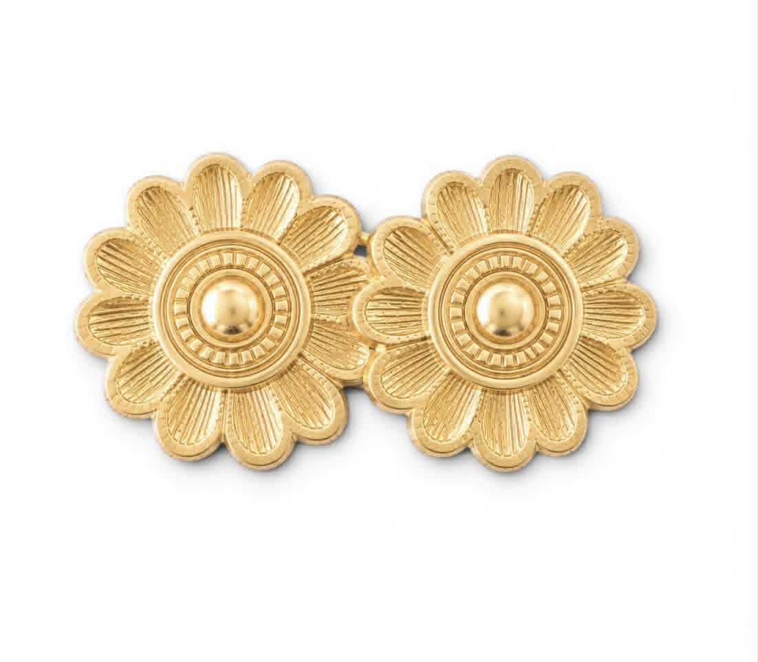 Champagne Gold Flower Magnet Button Set