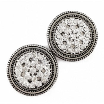 Clear Rhinestone Cluster Silver Magnet Button Set