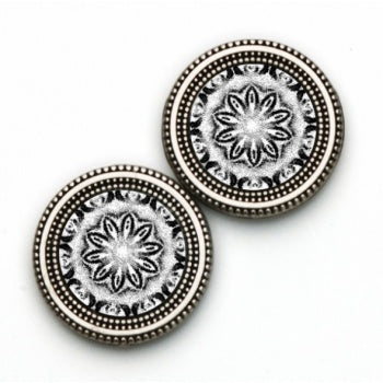 Black & White Mandala I Magnet Button Set